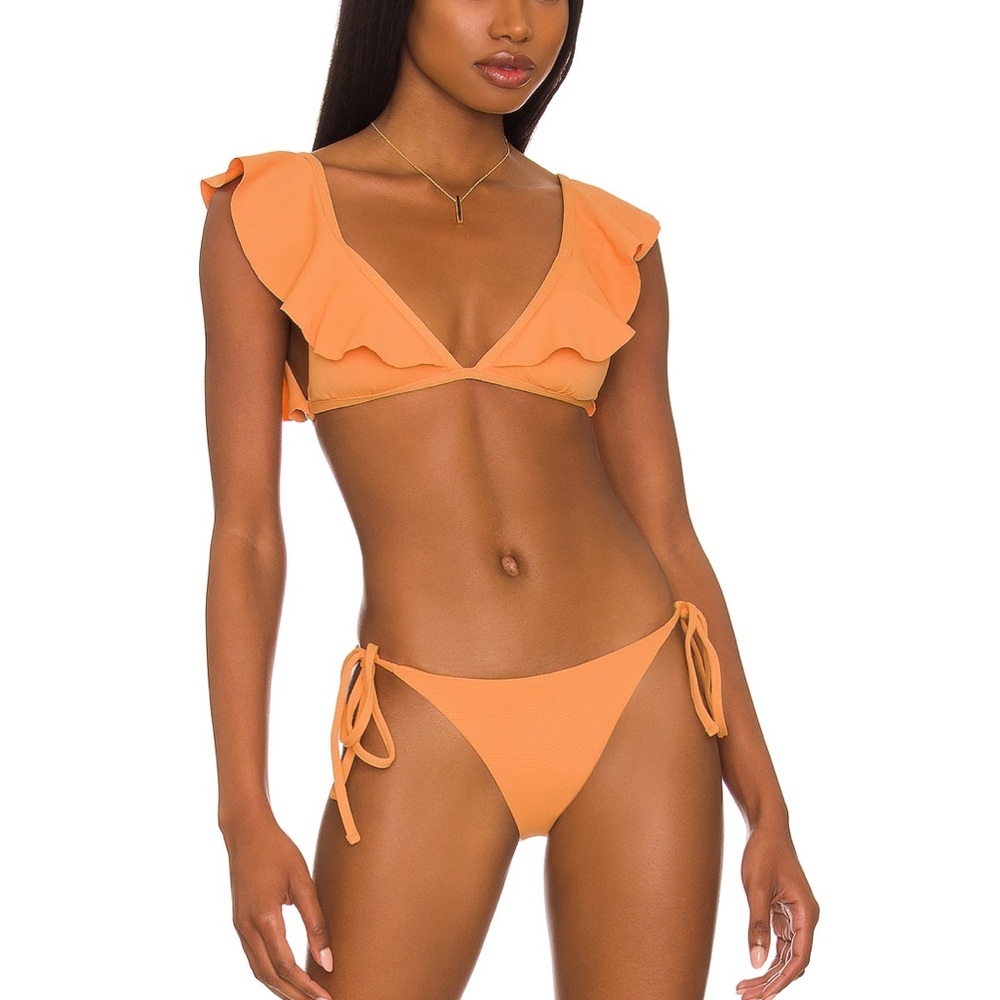Eberjey Pique Graziela Bikini Top in Orange